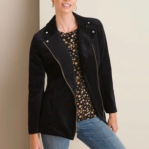 Chico’s Elongated Moto Velveteen Jacket